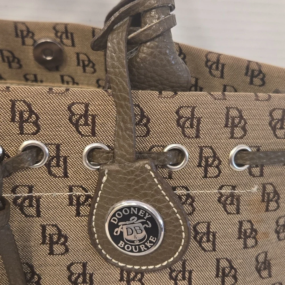 Vintage Y2K Dooney & Burker Brown Monogram Satchel Bag